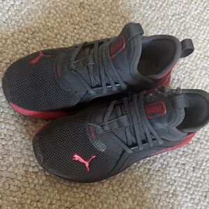 Puma Kids Charcoal and Fuchsia Sneakers